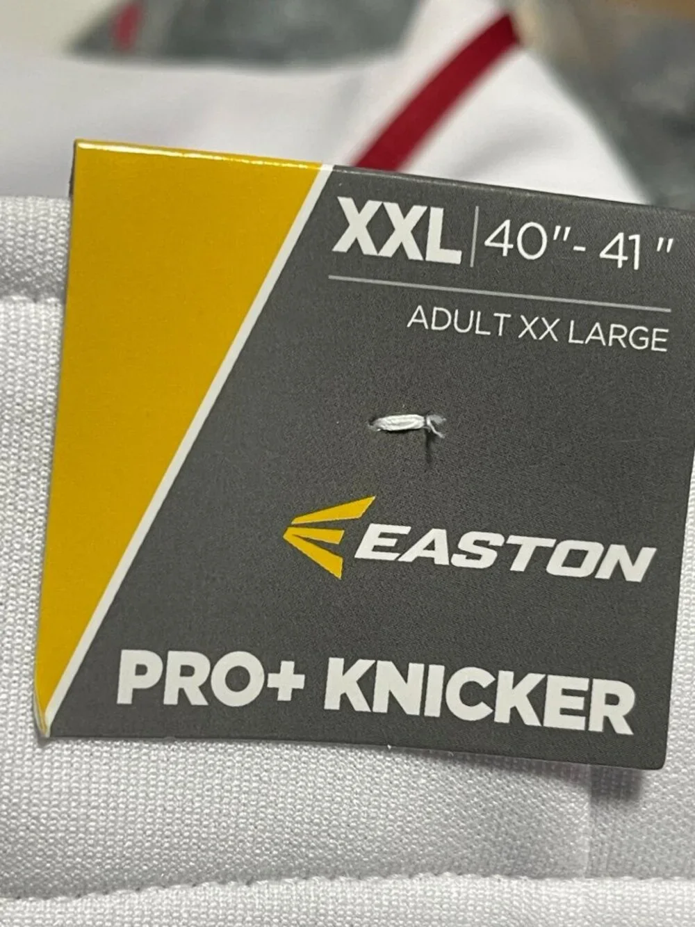 Easton Pro+ Knicker Mens Baseball Pants XXL White/Red Piped Elastic Hem
